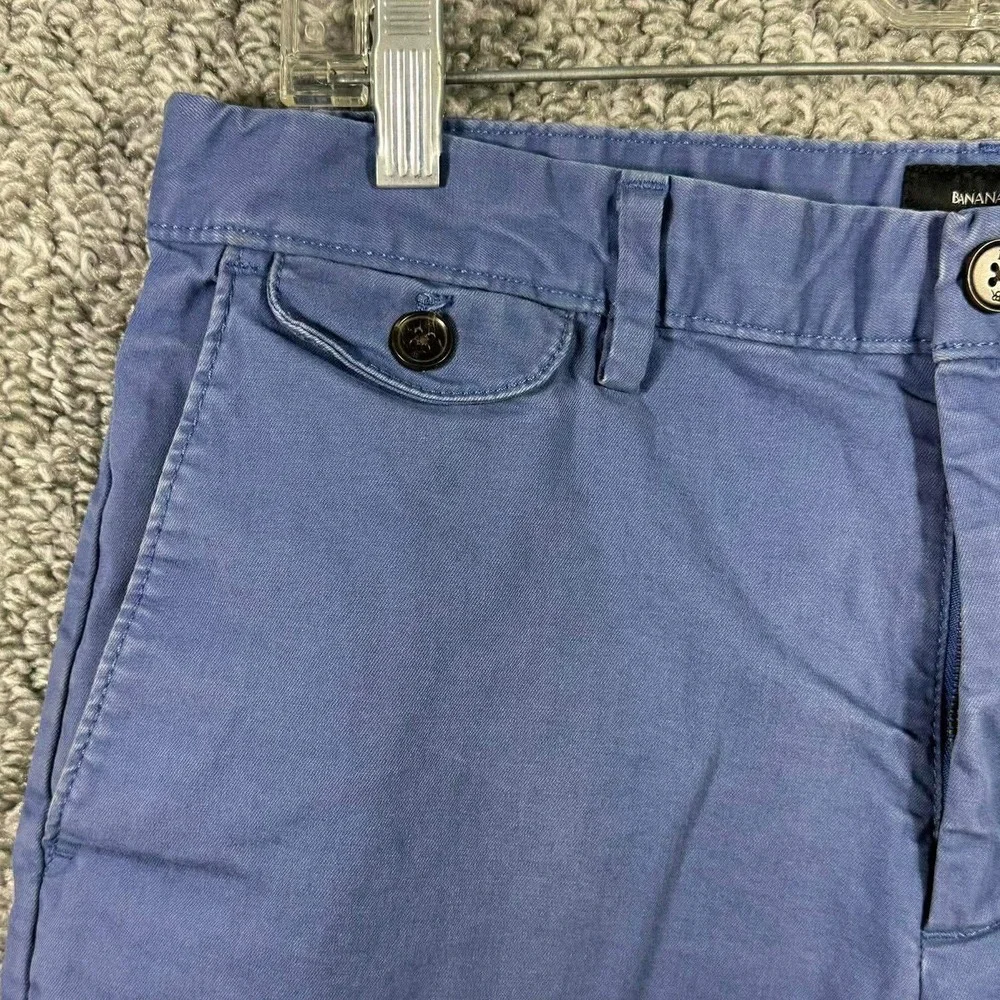 Banana Republic Chino‎ Shorts Blue Stretch Cotton Casual Mens Size 33
